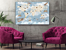 Obraz Ilustrovaná mapa sveta pre deti 1872